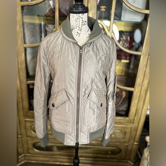 Burberry Other - Burberry Black Label Quilted Bomber Jacket Size M Taupe Nylon Japan Exclusive